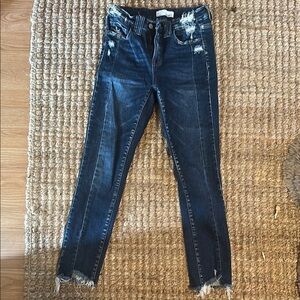 VERVET BY FLYING MONKEY Blue Ankle Cropped Jeans